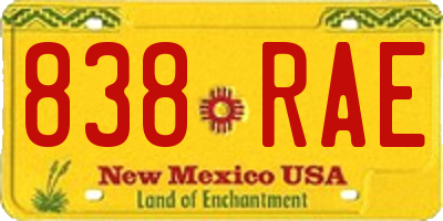 NM license plate 838RAE