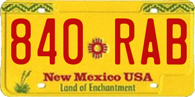 NM license plate 840RAB