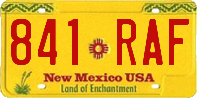 NM license plate 841RAF