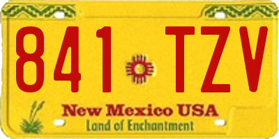 NM license plate 841TZV