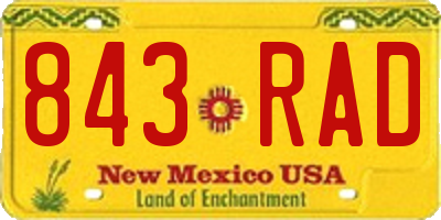 NM license plate 843RAD