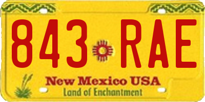 NM license plate 843RAE