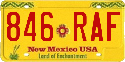 NM license plate 846RAF