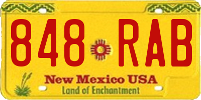 NM license plate 848RAB