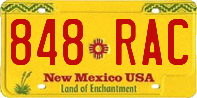 NM license plate 848RAC