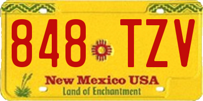 NM license plate 848TZV