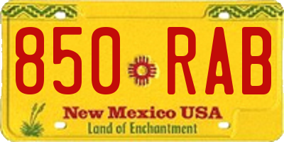 NM license plate 850RAB