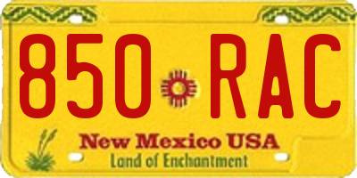NM license plate 850RAC
