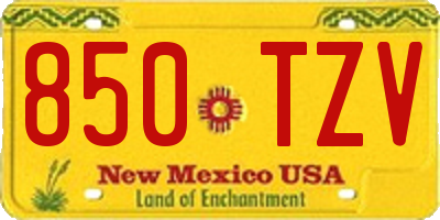 NM license plate 850TZV
