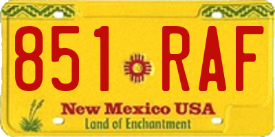 NM license plate 851RAF