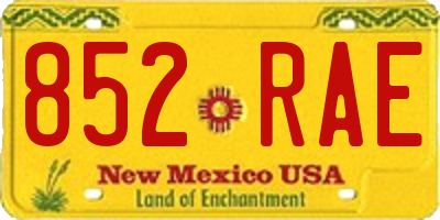 NM license plate 852RAE