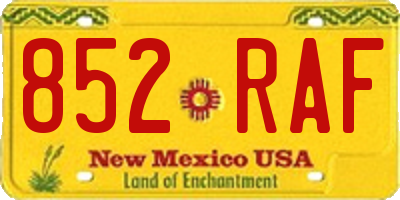 NM license plate 852RAF