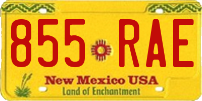 NM license plate 855RAE