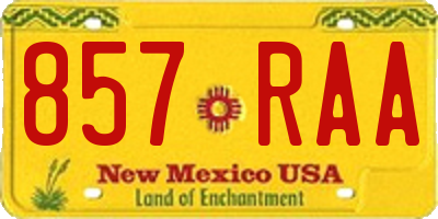 NM license plate 857RAA