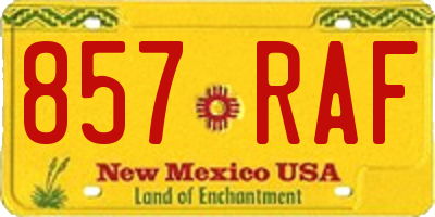 NM license plate 857RAF