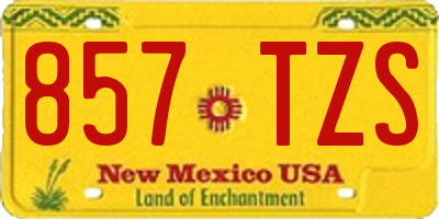 NM license plate 857TZS