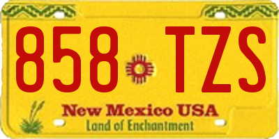 NM license plate 858TZS