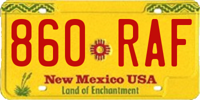NM license plate 860RAF