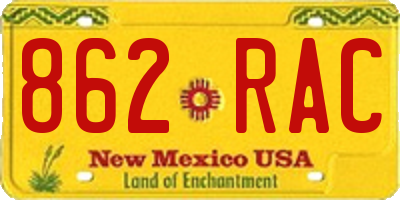 NM license plate 862RAC