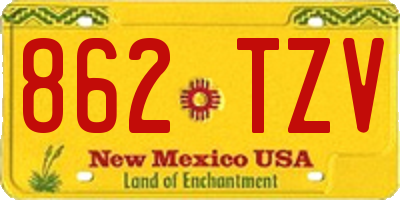 NM license plate 862TZV