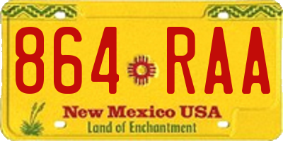 NM license plate 864RAA