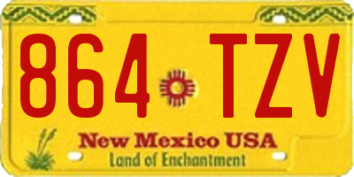 NM license plate 864TZV