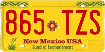 NM license plate 865TZS