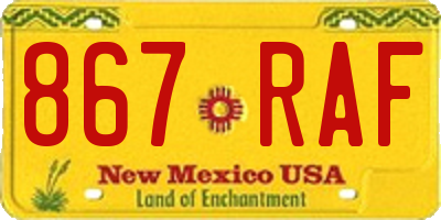 NM license plate 867RAF