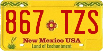 NM license plate 867TZS