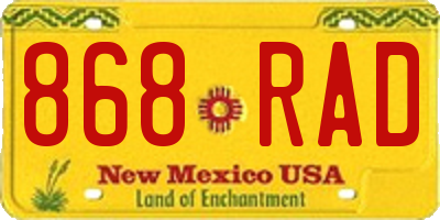 NM license plate 868RAD