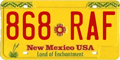 NM license plate 868RAF
