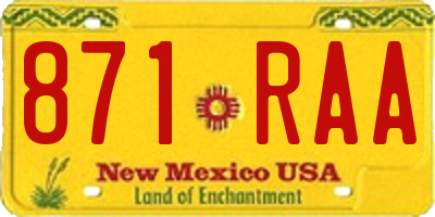 NM license plate 871RAA