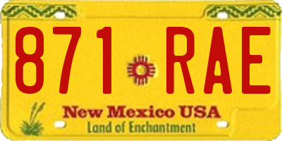 NM license plate 871RAE