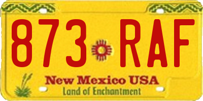NM license plate 873RAF