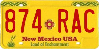 NM license plate 874RAC