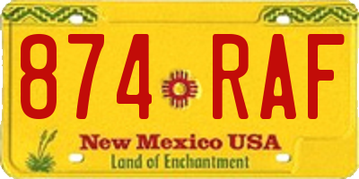 NM license plate 874RAF