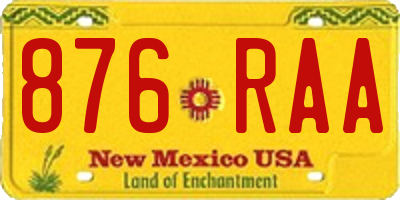 NM license plate 876RAA
