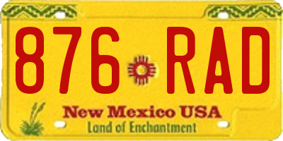 NM license plate 876RAD