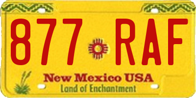NM license plate 877RAF