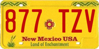 NM license plate 877TZV