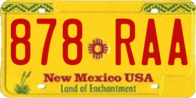 NM license plate 878RAA