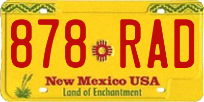 NM license plate 878RAD