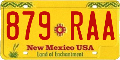 NM license plate 879RAA