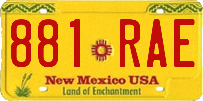 NM license plate 881RAE