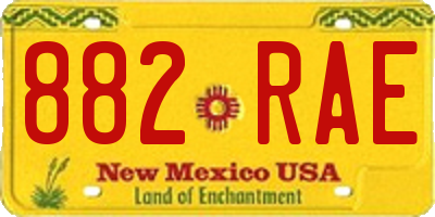 NM license plate 882RAE
