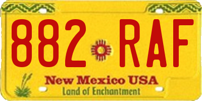 NM license plate 882RAF