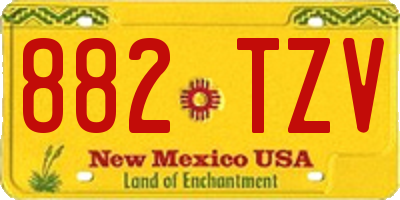 NM license plate 882TZV