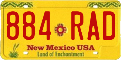 NM license plate 884RAD