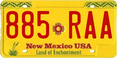 NM license plate 885RAA