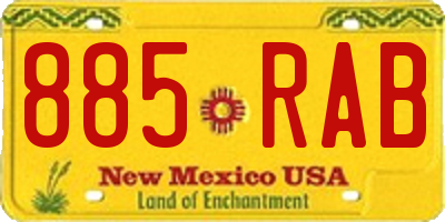 NM license plate 885RAB